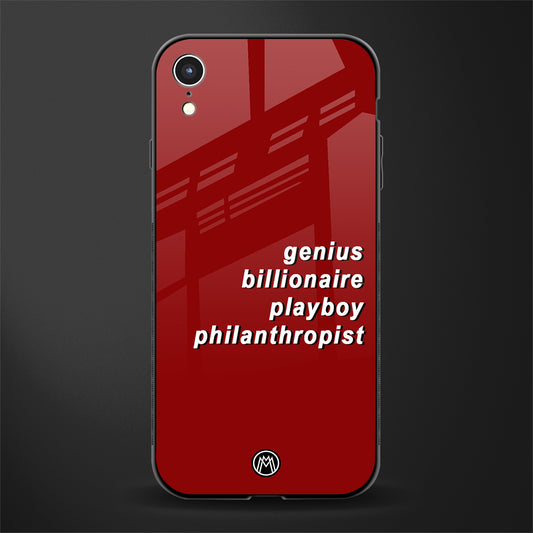 genius billionaire playboy philantrophist glass case for iphone xr image