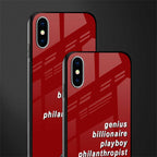 genius billionaire playboy philantrophist glass case for iphone x image-2