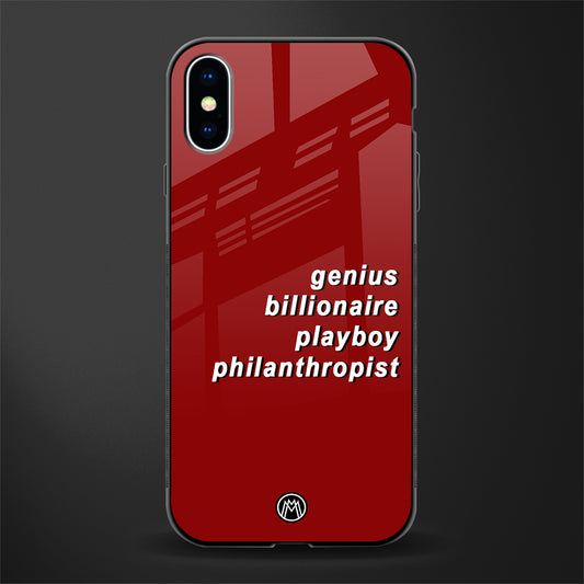 genius billionaire playboy philantrophist glass case for iphone x image