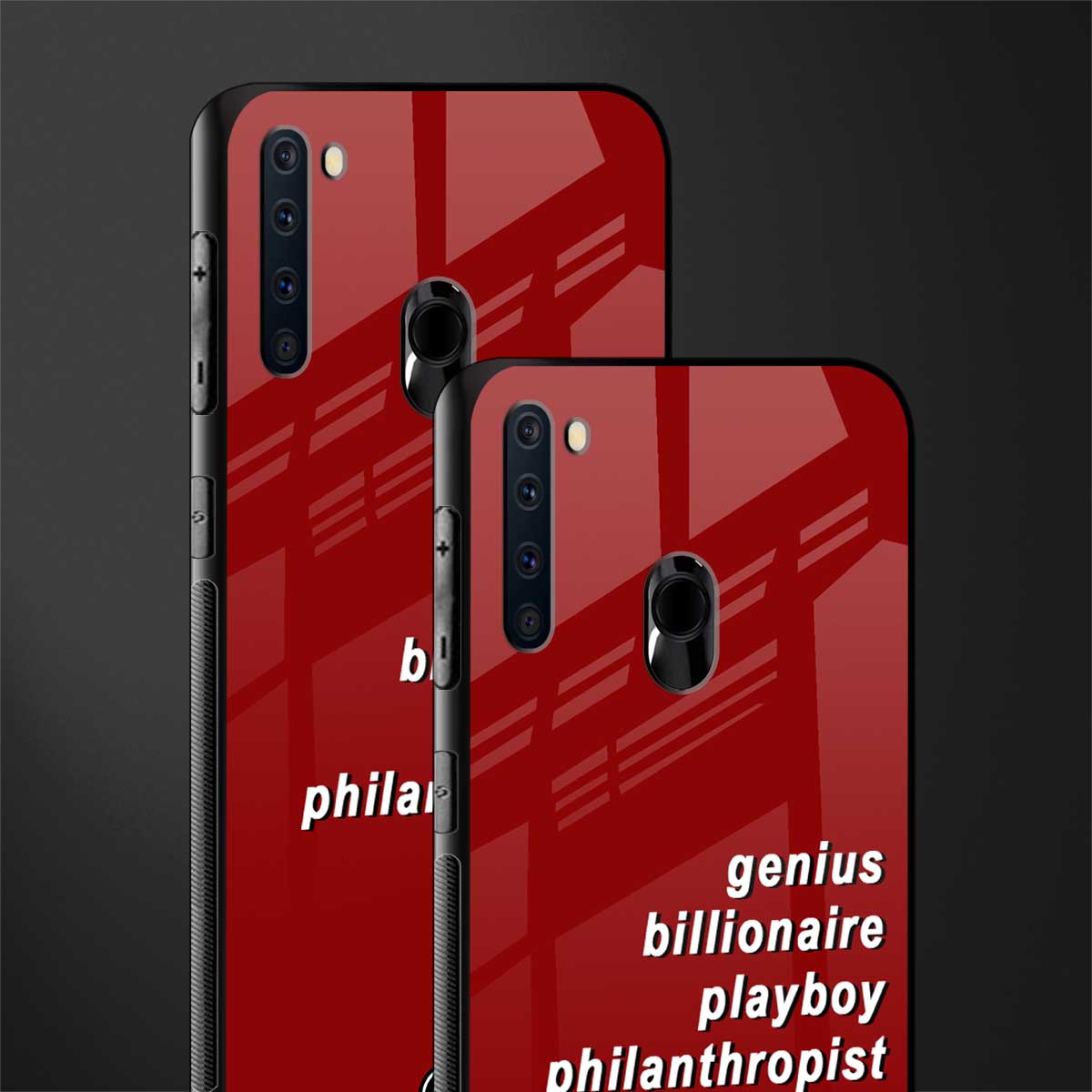 genius billionaire playboy philantrophist glass case for samsung a21 image-2