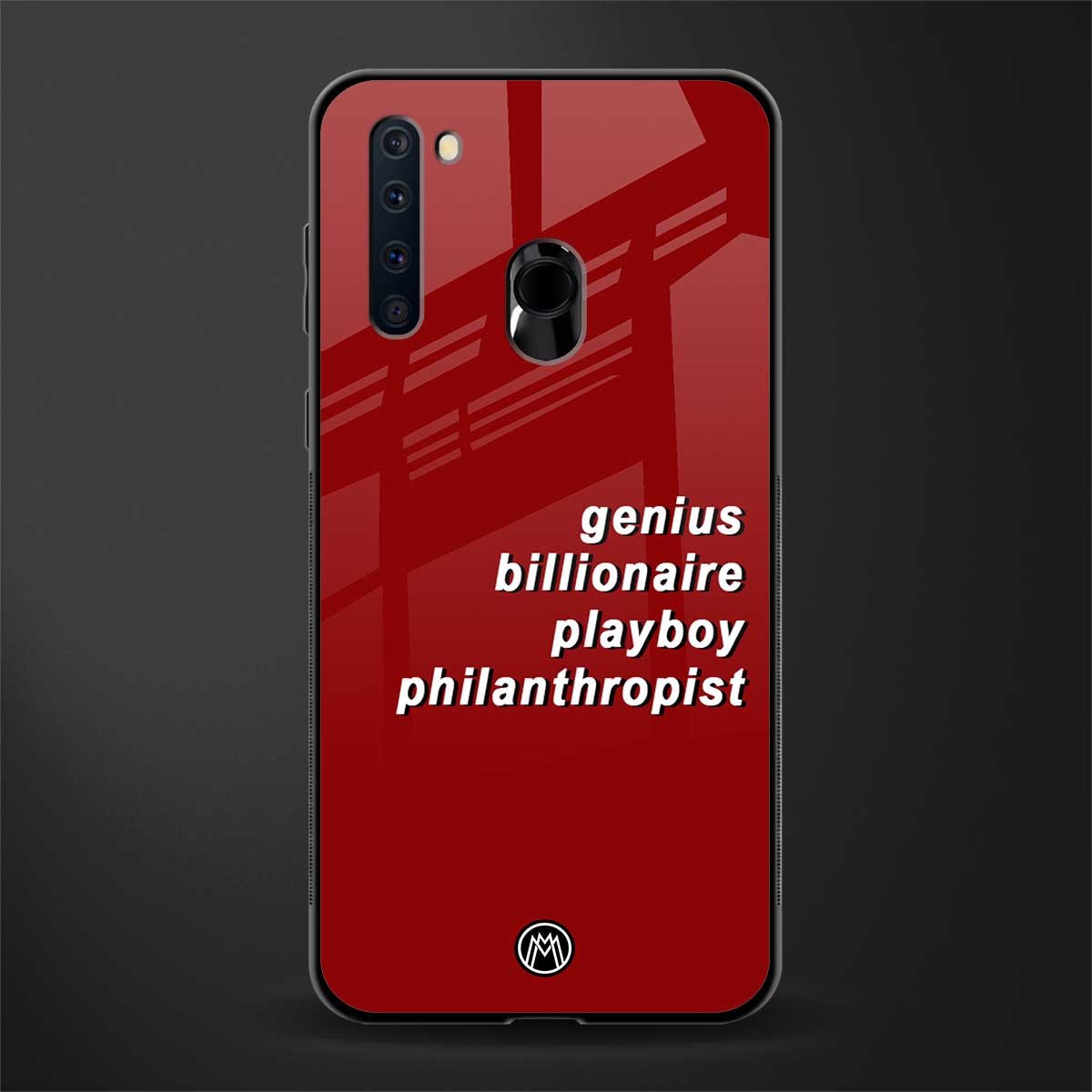 genius billionaire playboy philantrophist glass case for samsung a21 image