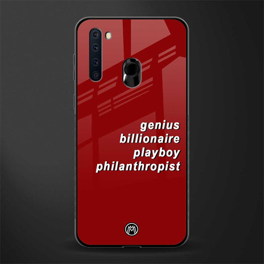 genius billionaire playboy philantrophist glass case for samsung a21 image