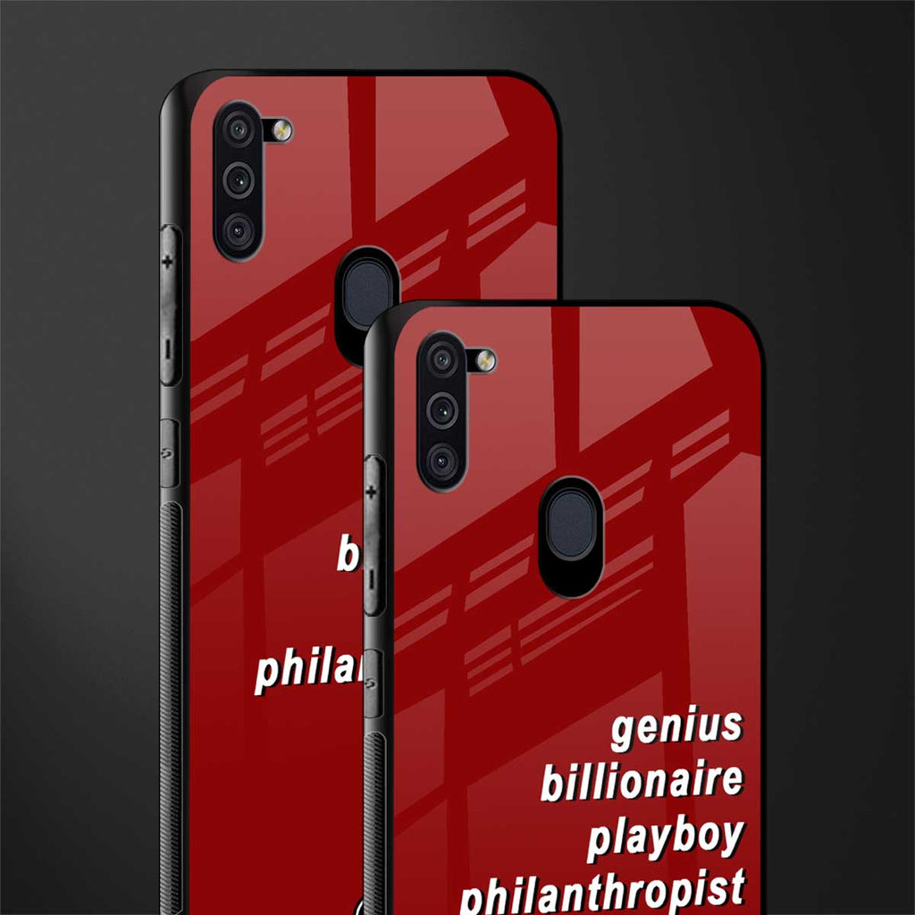 genius billionaire playboy philantrophist glass case for samsung a11 image-2