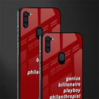 genius billionaire playboy philantrophist glass case for samsung a11 image-2