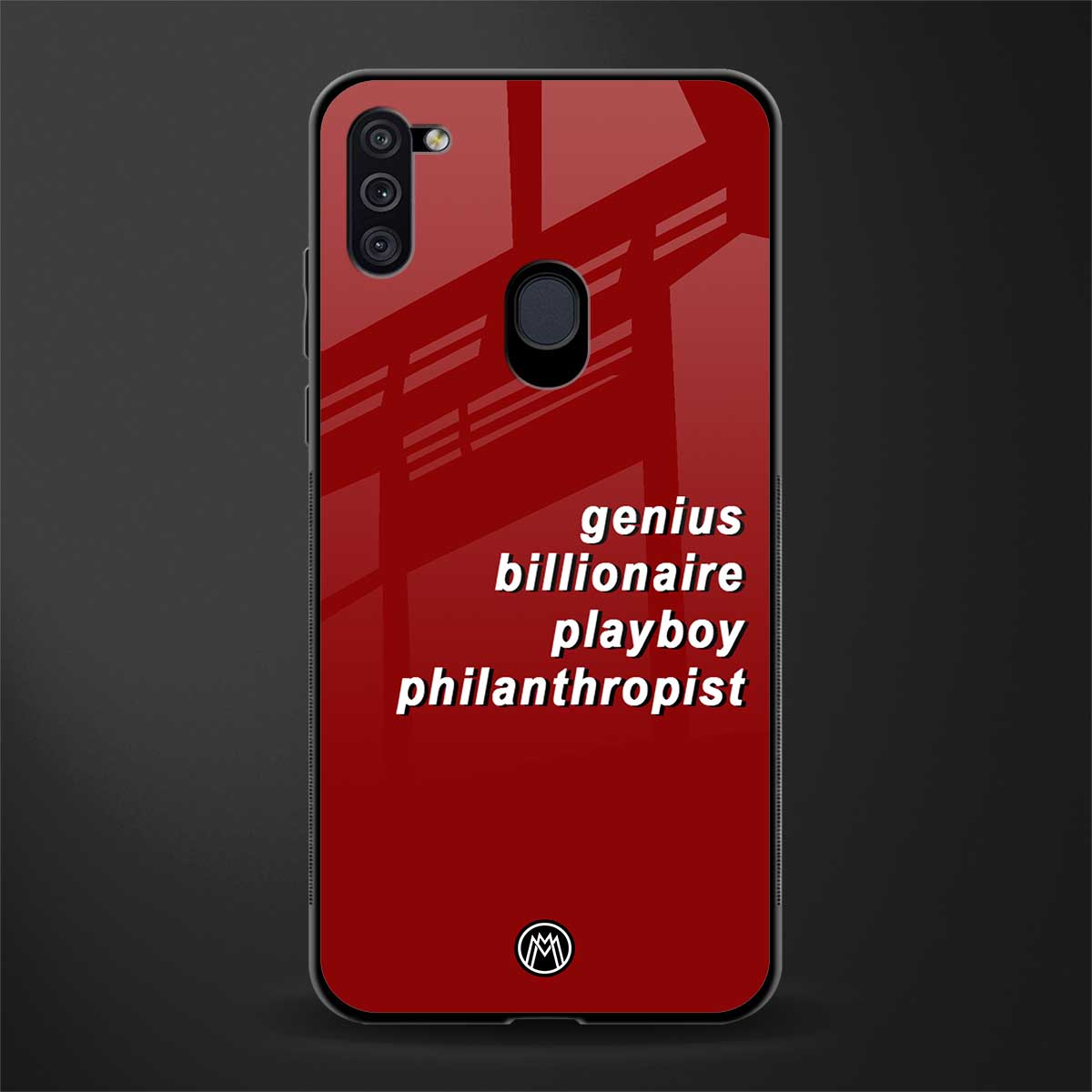 genius billionaire playboy philantrophist glass case for samsung galaxy m11 image