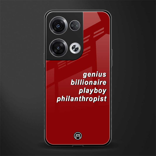 genius billionaire playboy philantrophist back phone cover | glass case for oppo reno 8