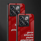 genius billionaire playboy philantrophist back phone cover | glass case for oneplus 10t