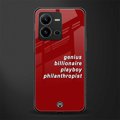 genius billionaire playboy philantrophist back phone cover | glass case for vivo v25-5g