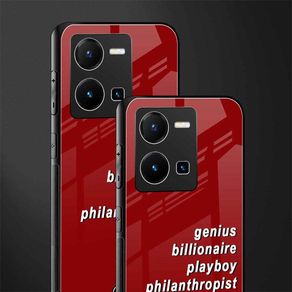 genius billionaire playboy philantrophist back phone cover | glass case for vivo y35 4g