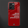 genius billionaire playboy philantrophist back phone cover | glass case for vivo y35 4g