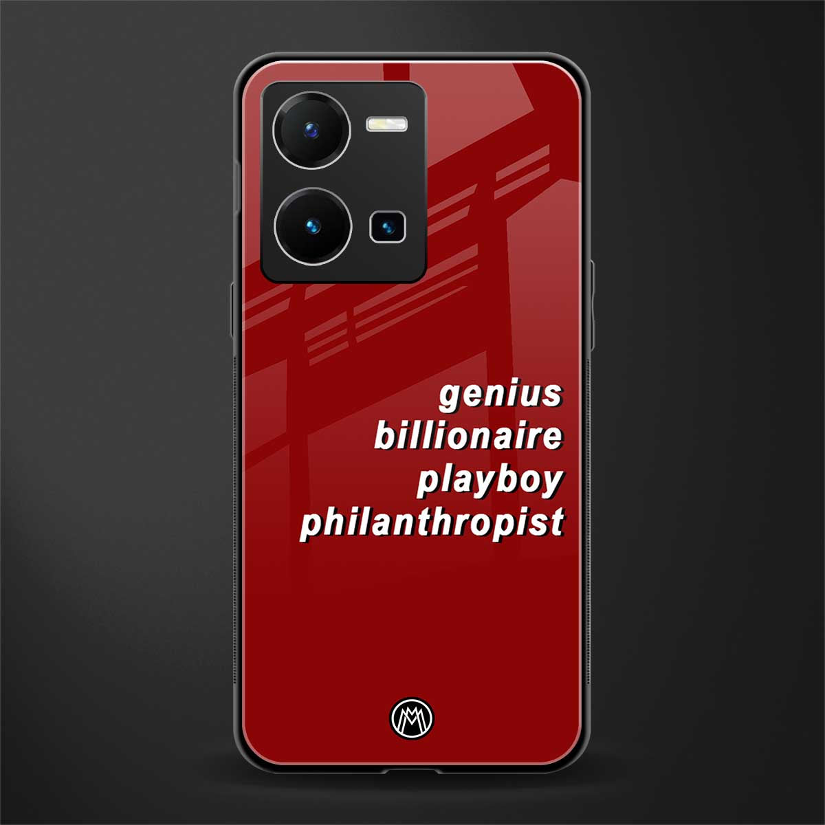 genius billionaire playboy philantrophist back phone cover | glass case for vivo y35 4g