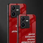 genius billionaire playboy philantrophist back phone cover | glass case for vivo y22