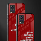 genius billionaire playboy philantrophist back phone cover | glass case for vivo v21e 4g