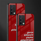 genius billionaire playboy philantrophist back phone cover | glass case for oppo a74 4g