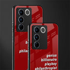 genius billionaire playboy philantrophist back phone cover | glass case for vivo v27 pro 5g