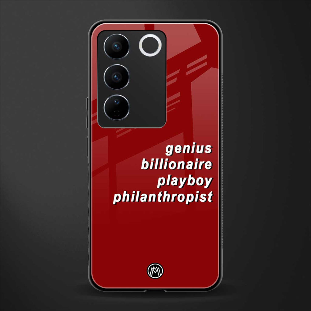 genius billionaire playboy philantrophist back phone cover | glass case for vivo v27 pro 5g