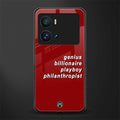 genius billionaire playboy philantrophist back phone cover | glass case for iQOO 9 Pro