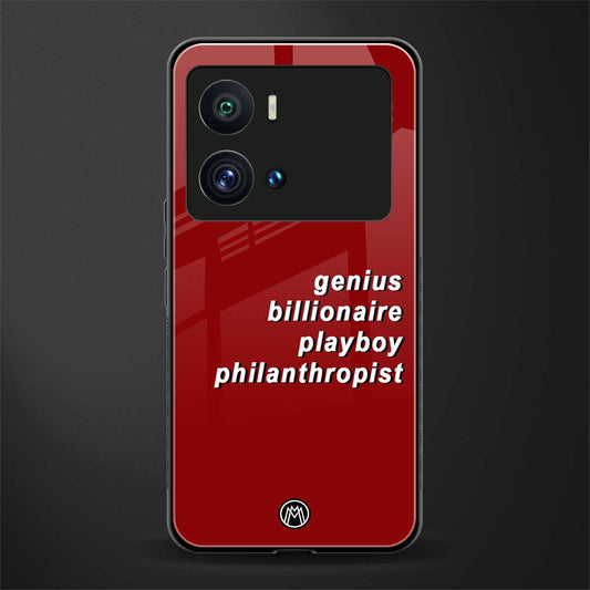 genius billionaire playboy philantrophist back phone cover | glass case for iQOO 9 Pro