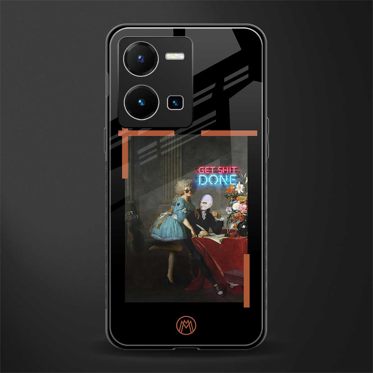 get shit done back phone cover | glass case for vivo y35 4g