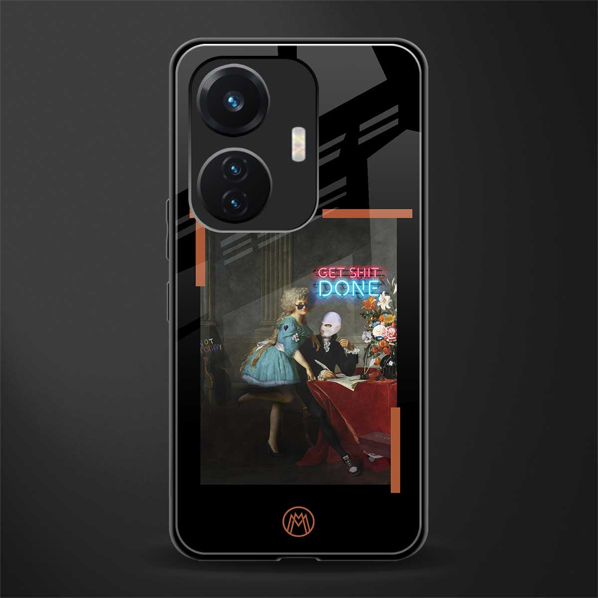 get shit done back phone cover | glass case for vivo t1 44w 4g
