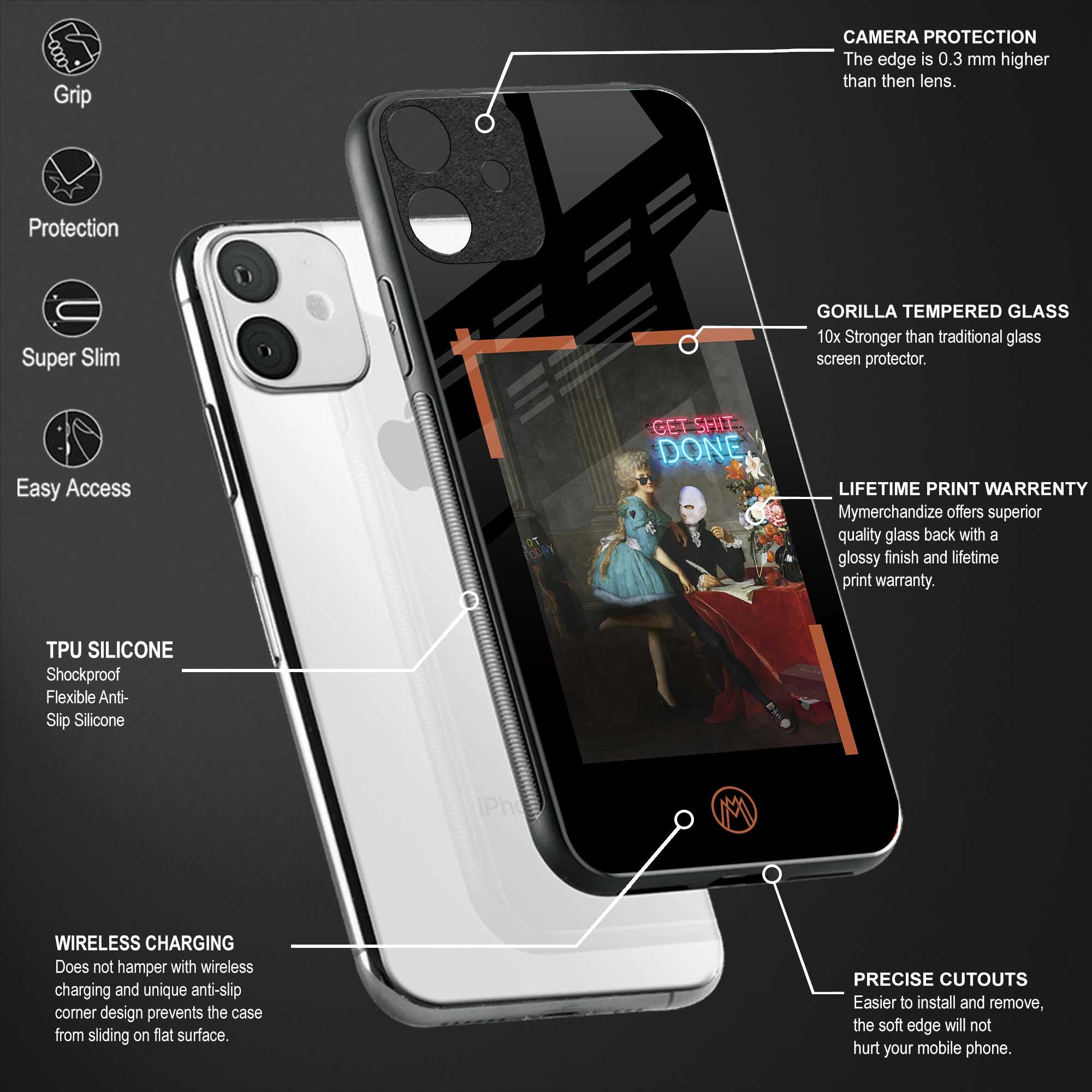 get shit done back phone cover | glass case for redmi note 11 pro plus 4g/5g