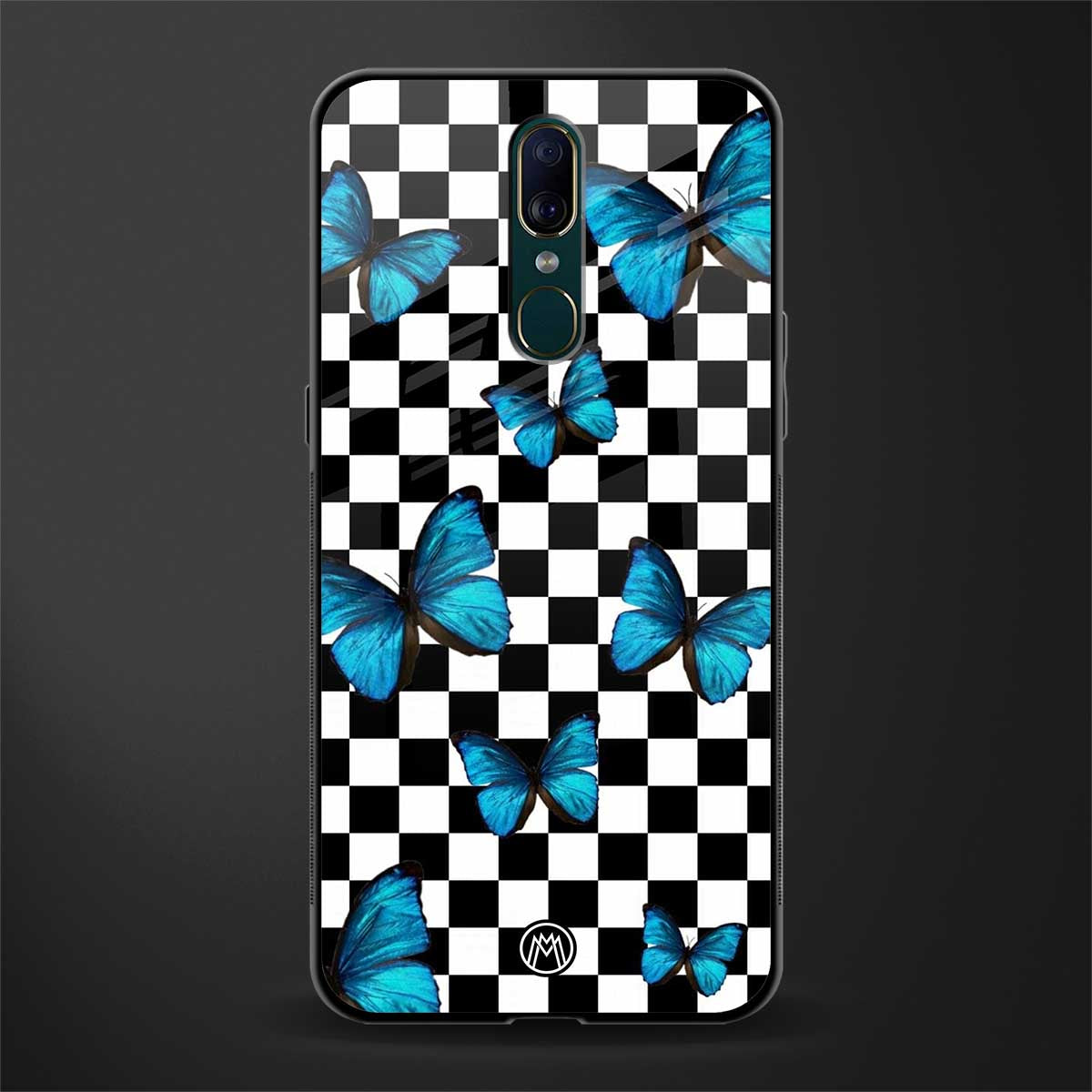 gimme butterflies glass case for oppo a9 image