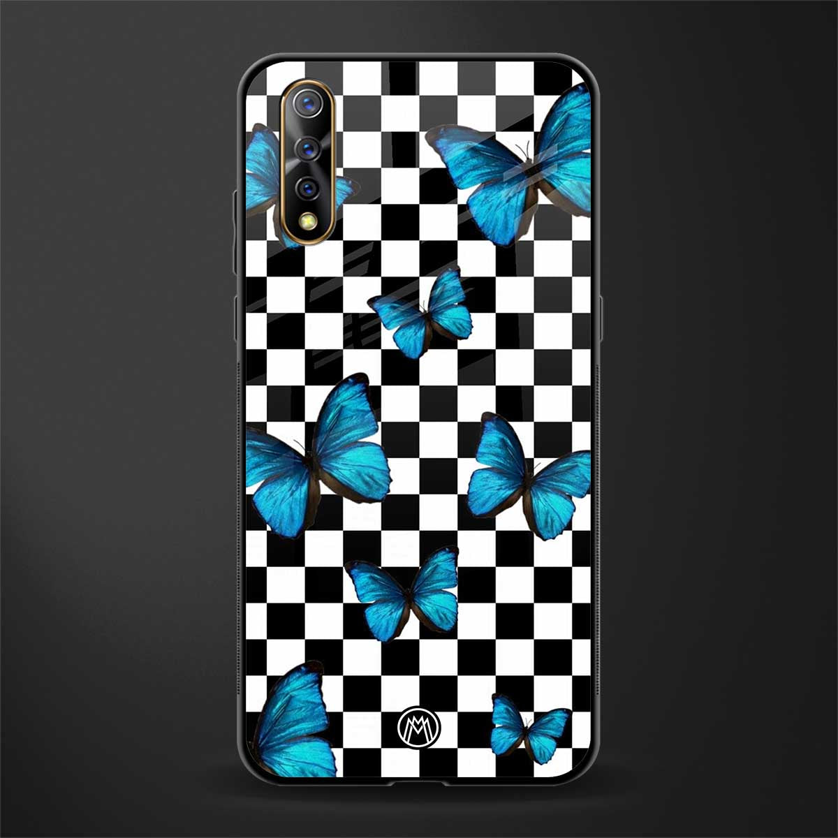 gimme butterflies glass case for vivo s1 image