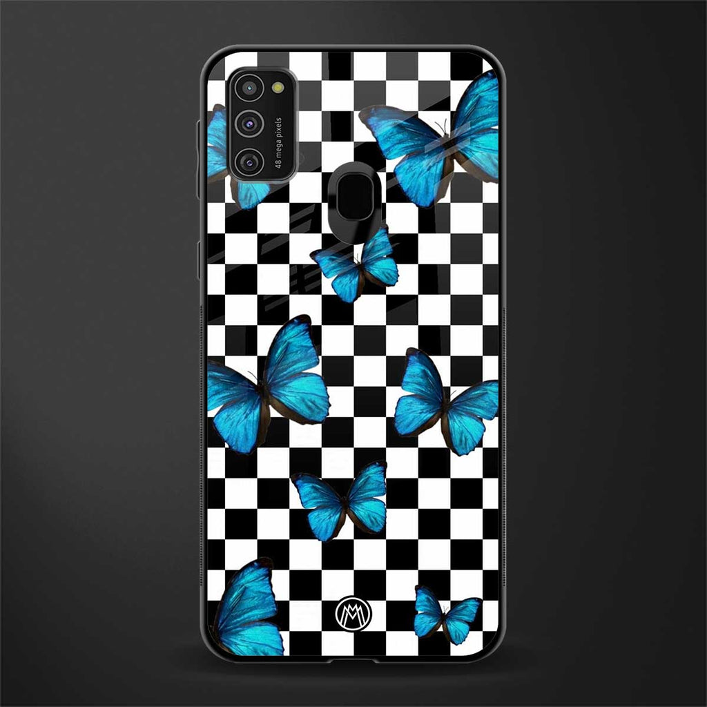 gimme butterflies glass case for samsung galaxy m21 image