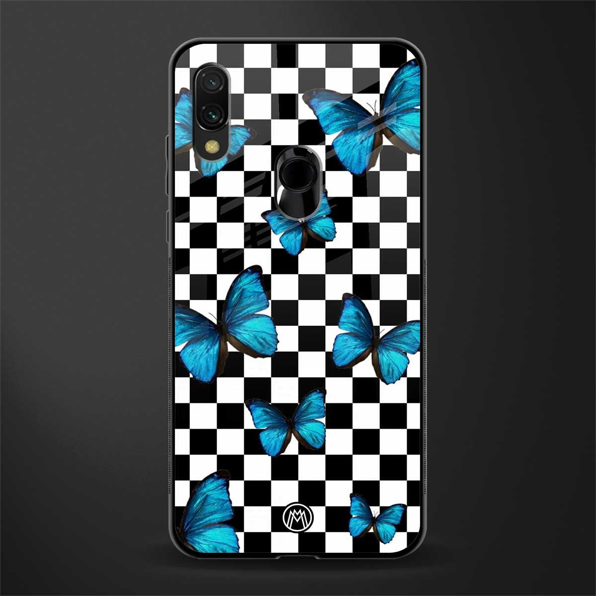 gimme butterflies glass case for redmi note 7s image