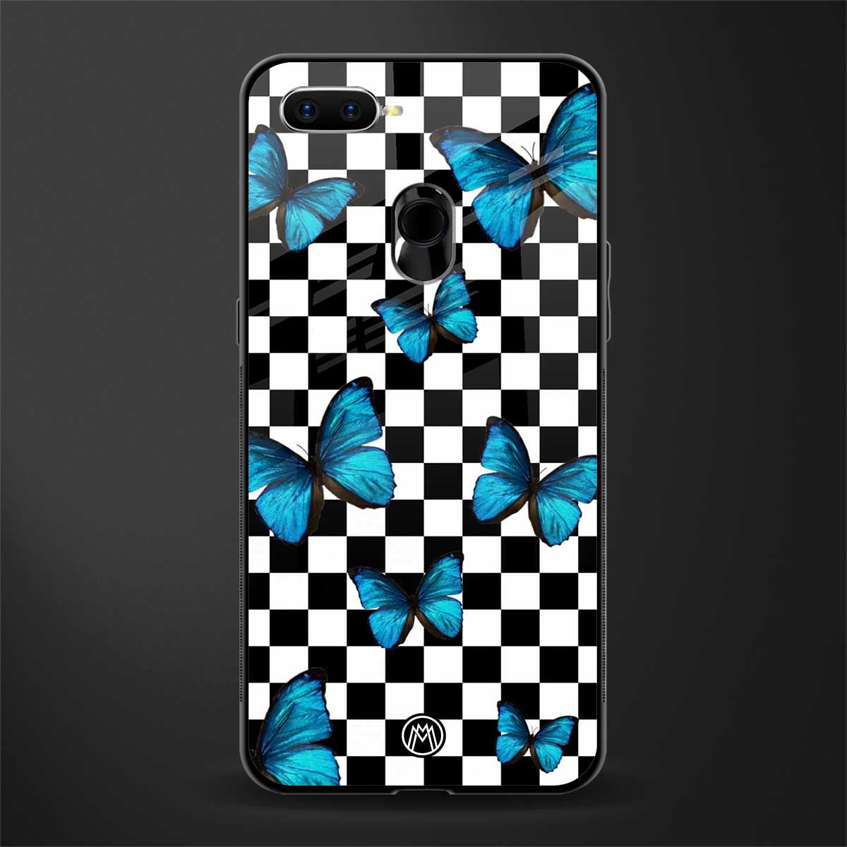 gimme butterflies glass case for oppo a12 image