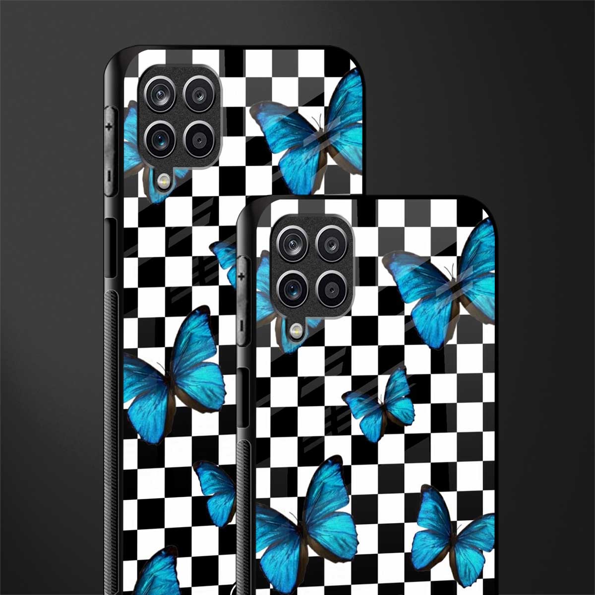 gimme butterflies back phone cover | glass case for samsung galaxy a22 4g