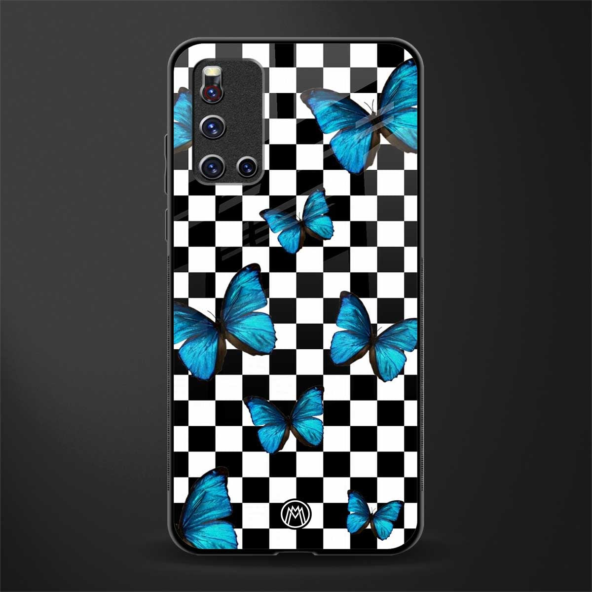 gimme butterflies glass case for vivo v19 image