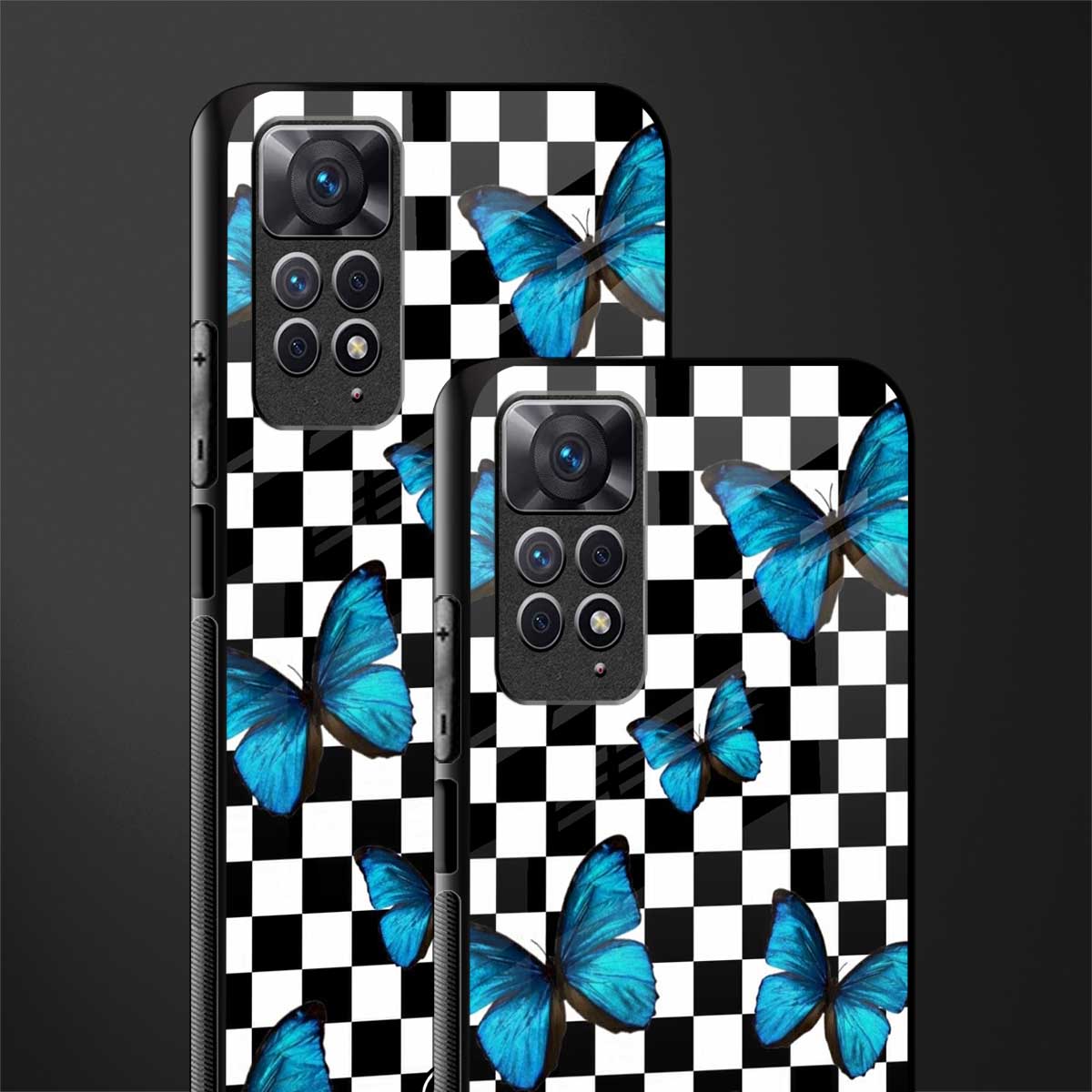 gimme butterflies glass case for redmi note 11 image-2