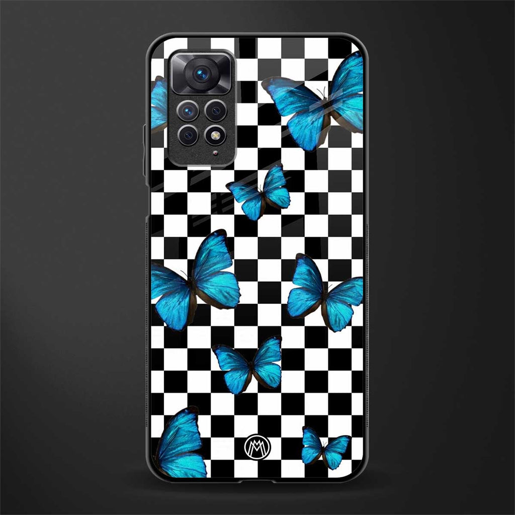 gimme butterflies glass case for redmi note 11 image
