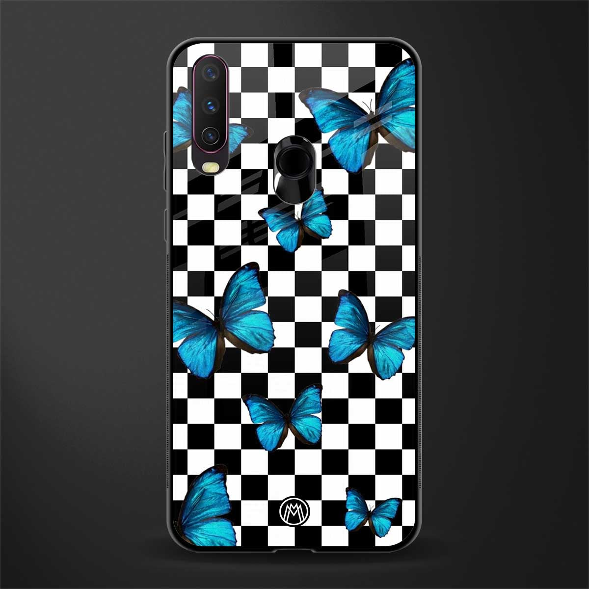 gimme butterflies glass case for vivo y12 image