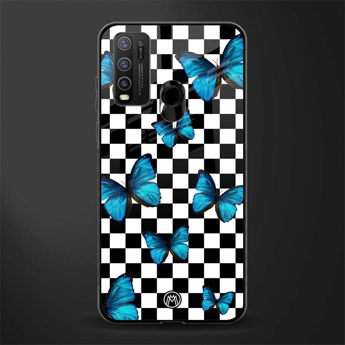 gimme butterflies glass case for vivo y50 image