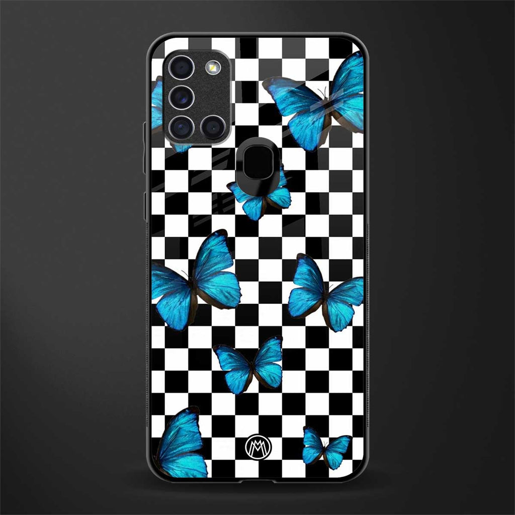 gimme butterflies glass case for samsung galaxy a21s image