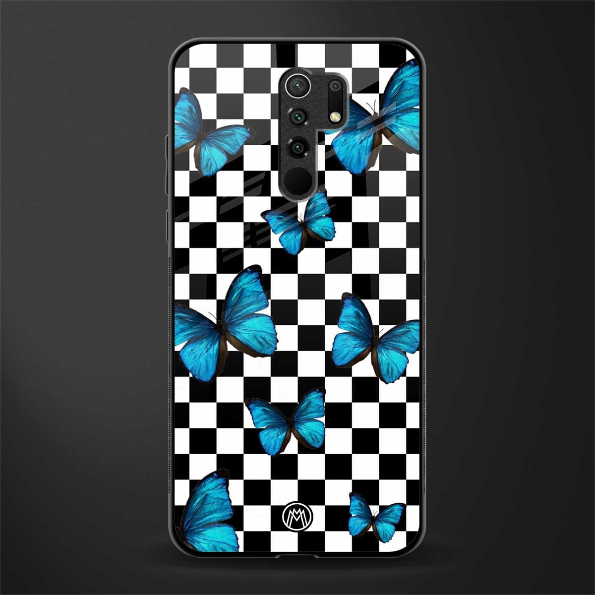 gimme butterflies glass case for redmi 9 prime image