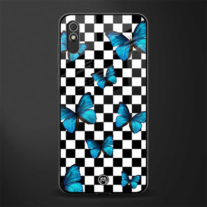 gimme butterflies glass case for redmi 9i image