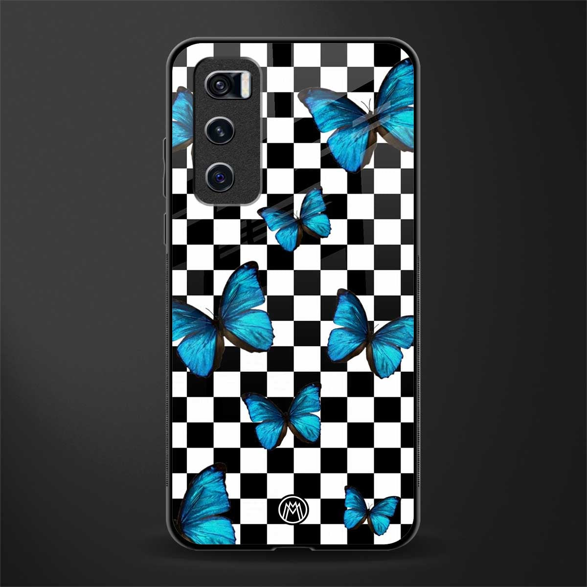gimme butterflies glass case for vivo v20 se image