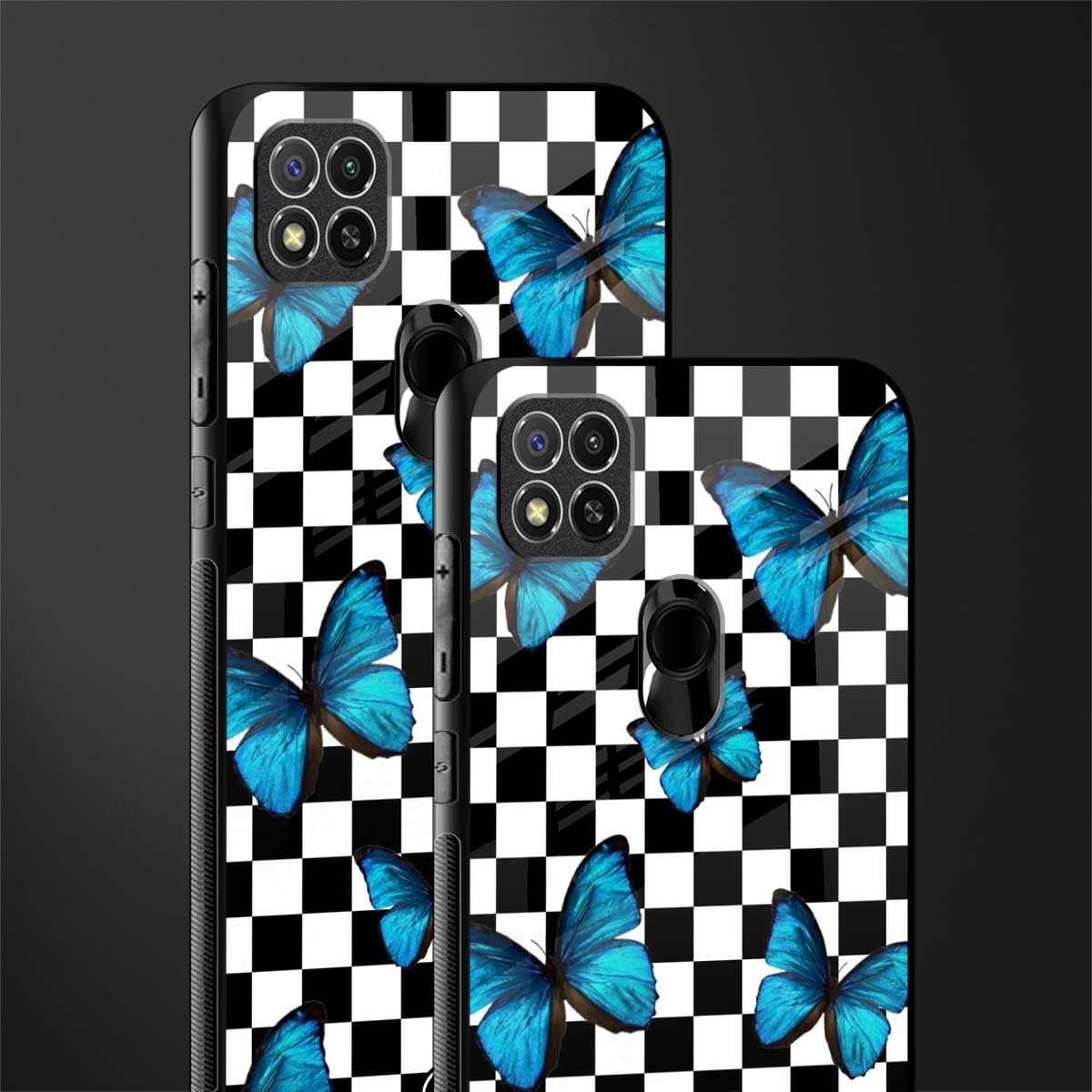 gimme butterflies glass case for redmi 9c image-2