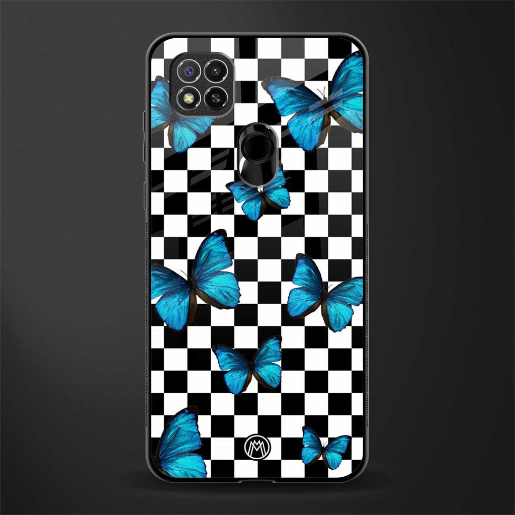 gimme butterflies glass case for redmi 9 image