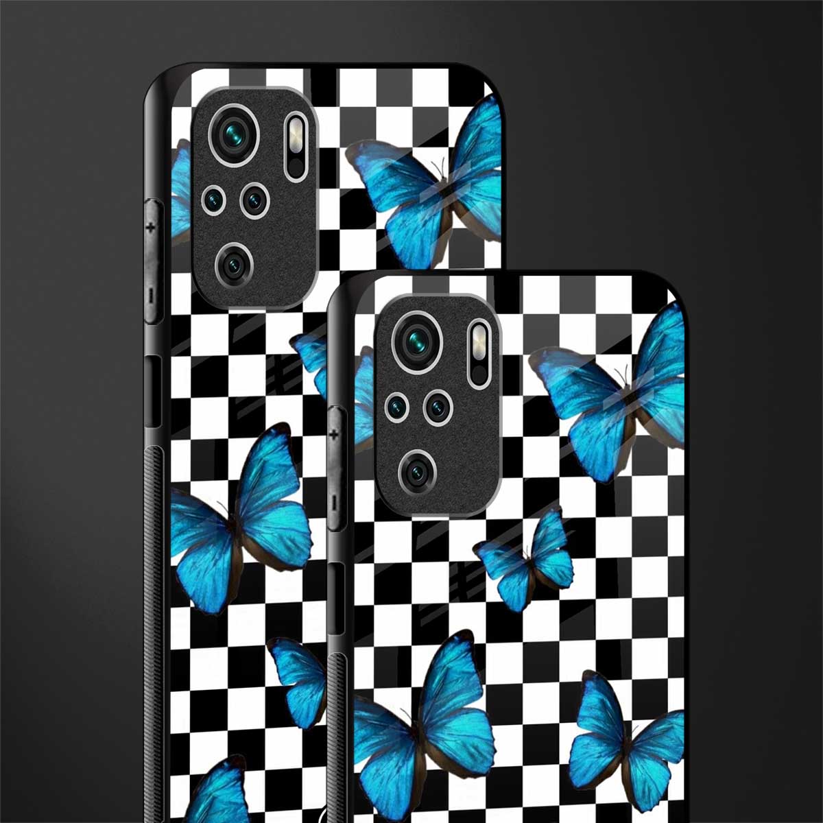 gimme butterflies glass case for redmi note 10 image-2