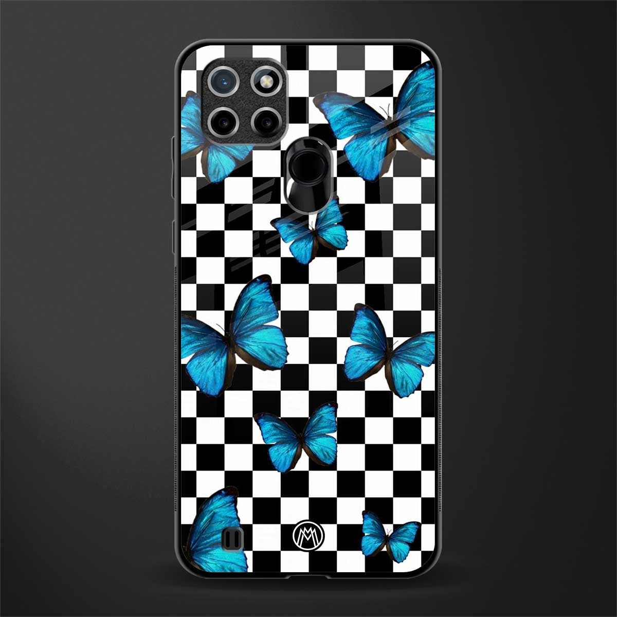 gimme butterflies glass case for realme c21 image