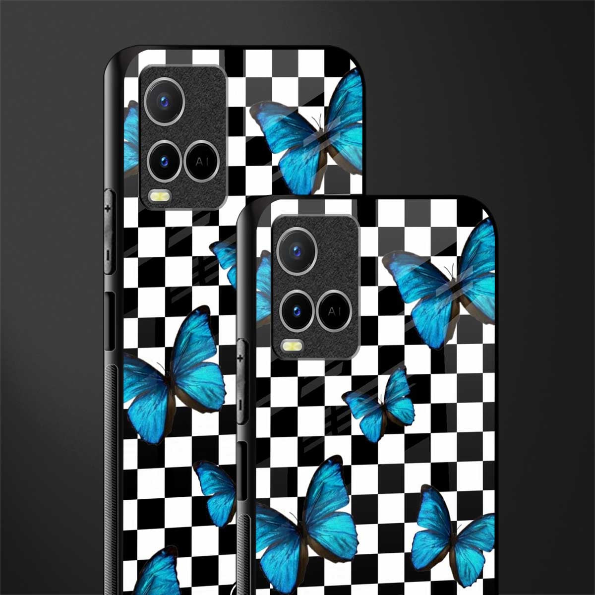 gimme butterflies glass case for vivo y21s image-2
