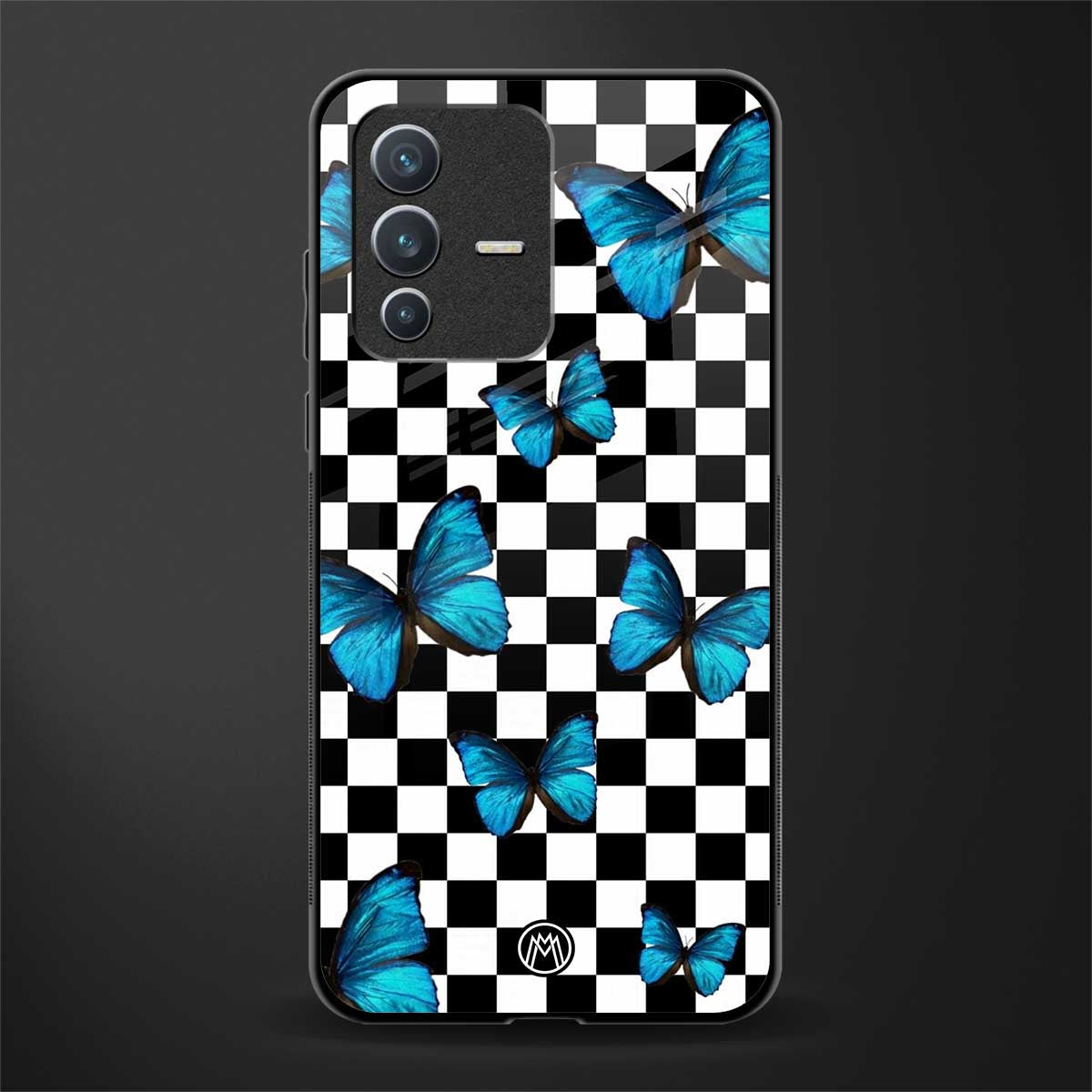 gimme butterflies glass case for vivo v23 5g image
