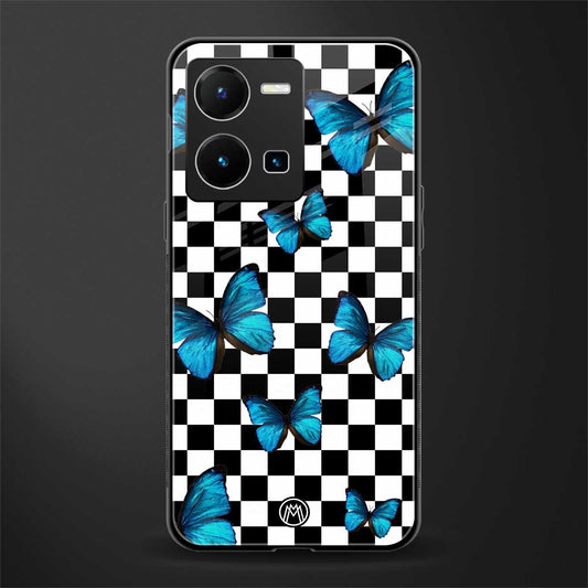gimme butterflies back phone cover | glass case for vivo y35 4g