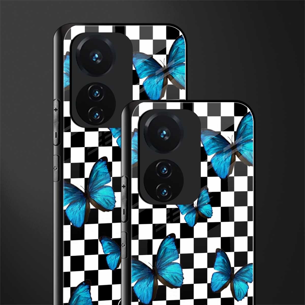 gimme butterflies back phone cover | glass case for vivo t1 44w 4g