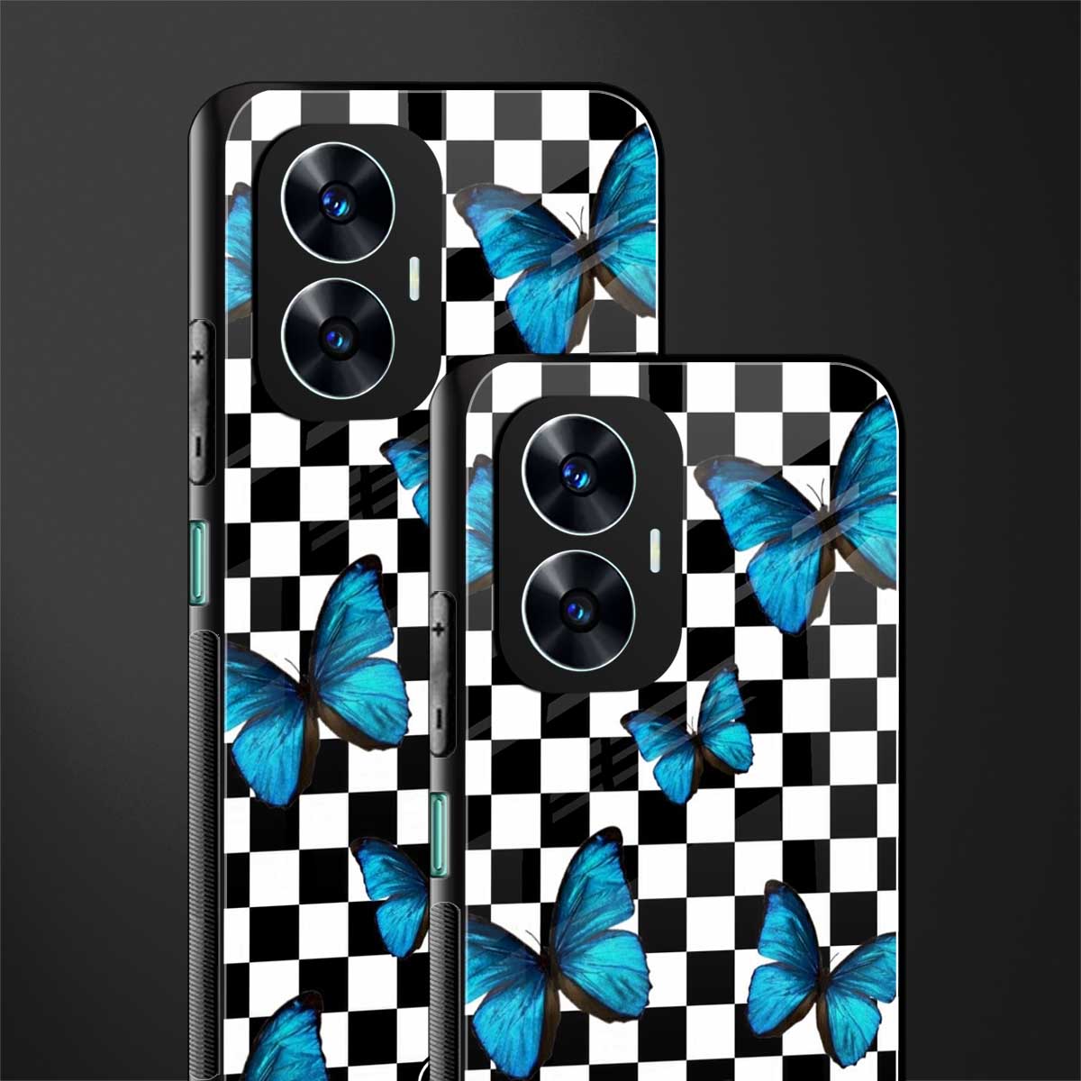 gimme butterflies back phone cover | glass case for realme c55