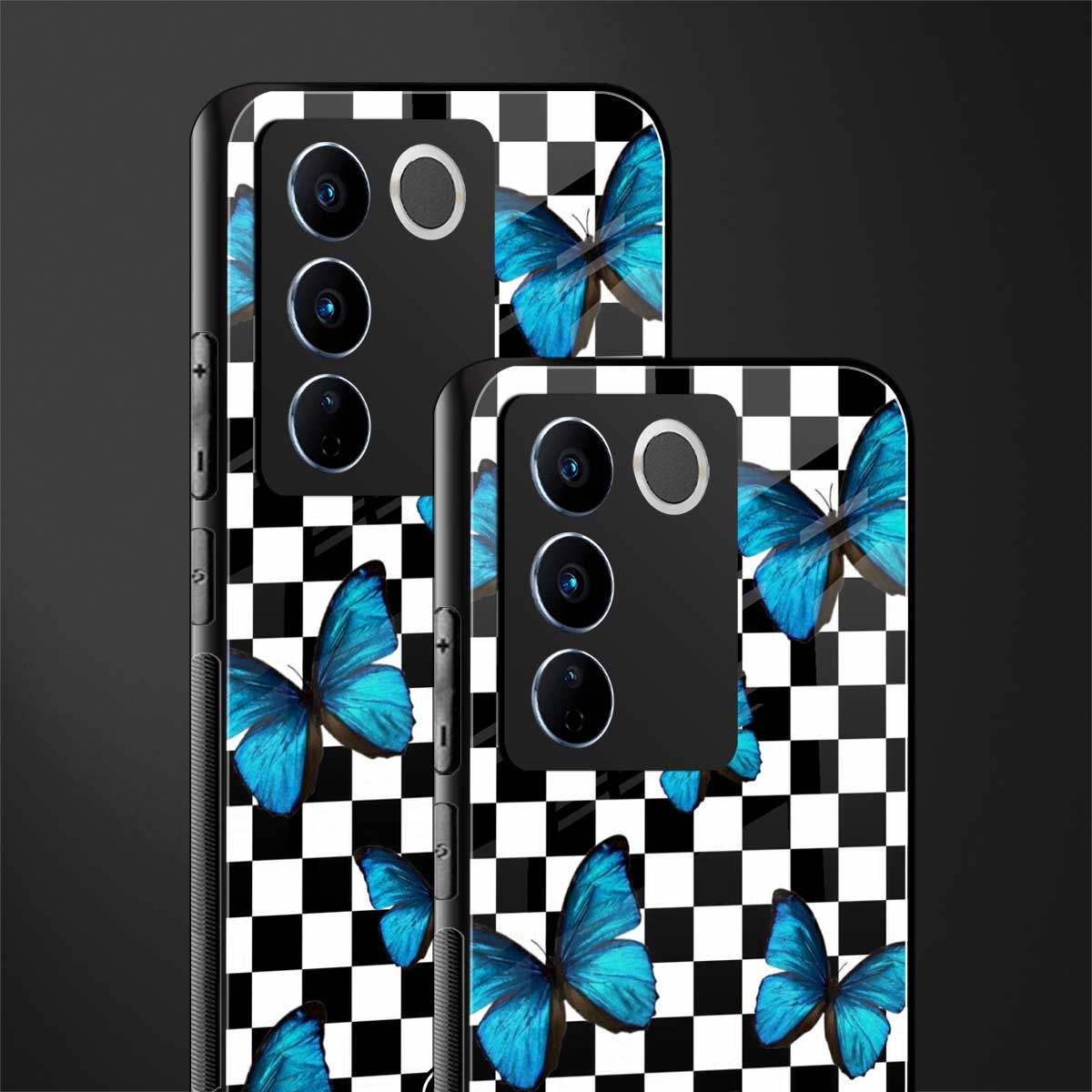 gimme butterflies back phone cover | glass case for vivo v27 pro 5g